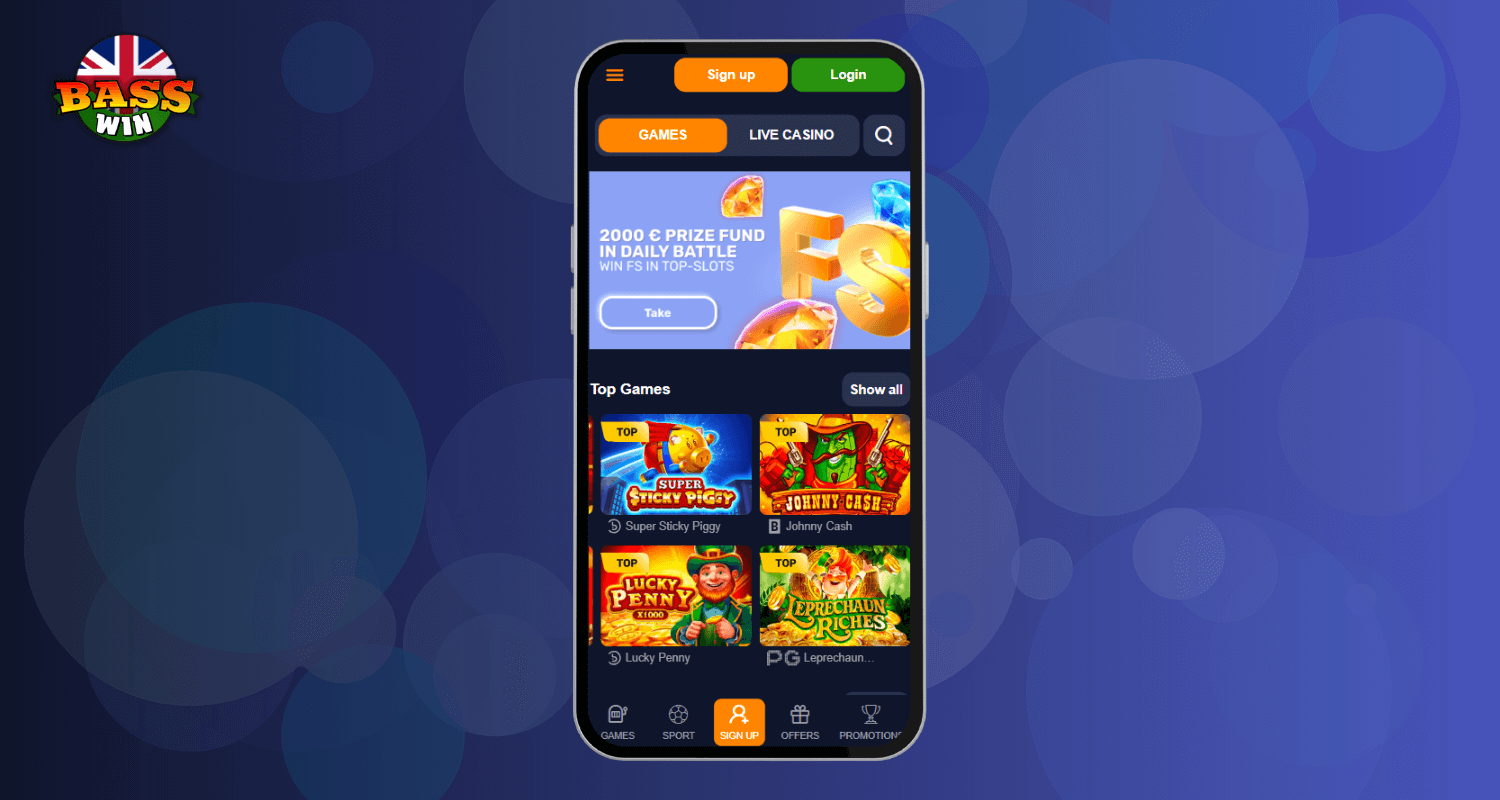 Visit the Official BassWin UK Website on Your Android Device via Any Browser