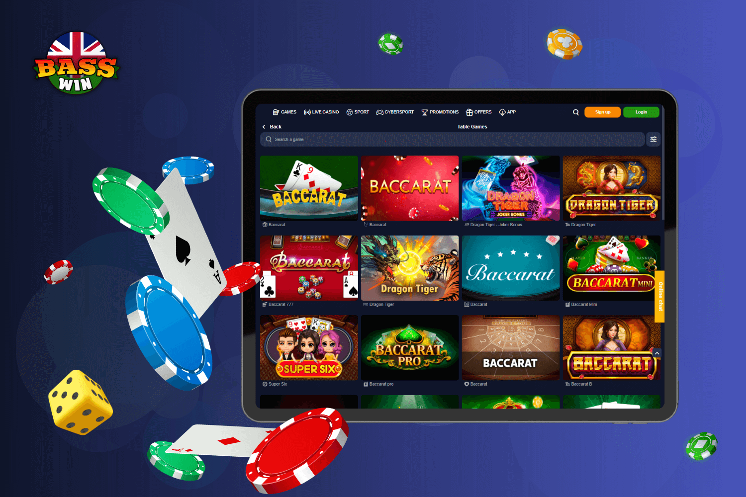 Classic and Modern Table Games at BassWin Casino UK